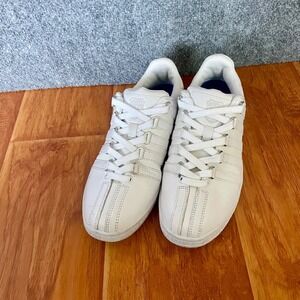 K Swiss Classic Low Top Sneakers White Leather Womens Sz 8‎ Court Style Trainers